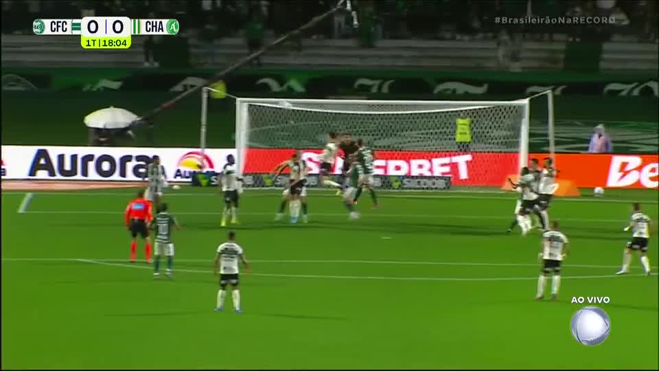 Coritiba chega com perigo em bola aérea, mas cabeceio passa por cima do gol