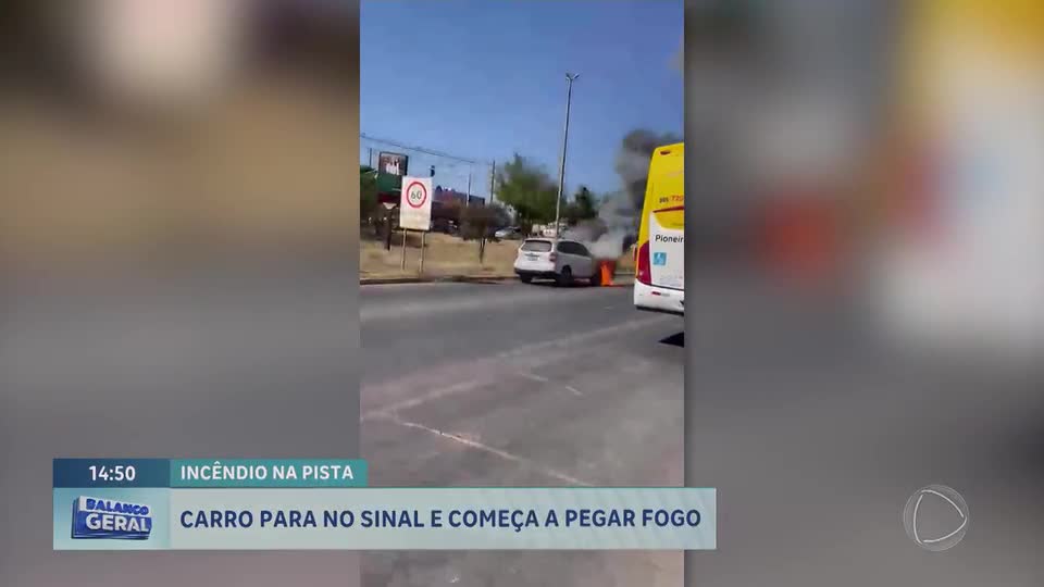 Incêndio em veículo no Lago Sul (DF) mobiliza bombeiros e motoristas
