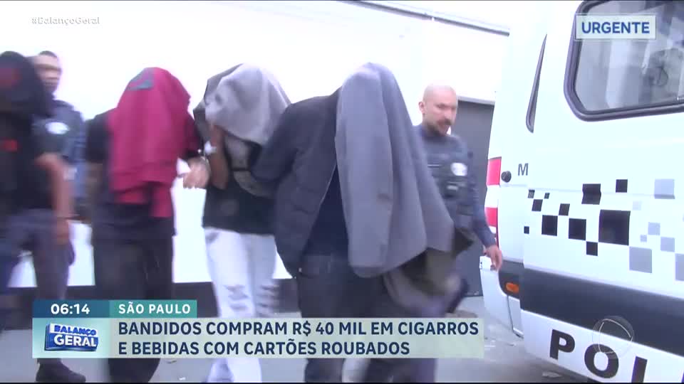 Grupo é preso após gastar R$ 40 mil com cartões bancários roubados em mercado de São Paulo