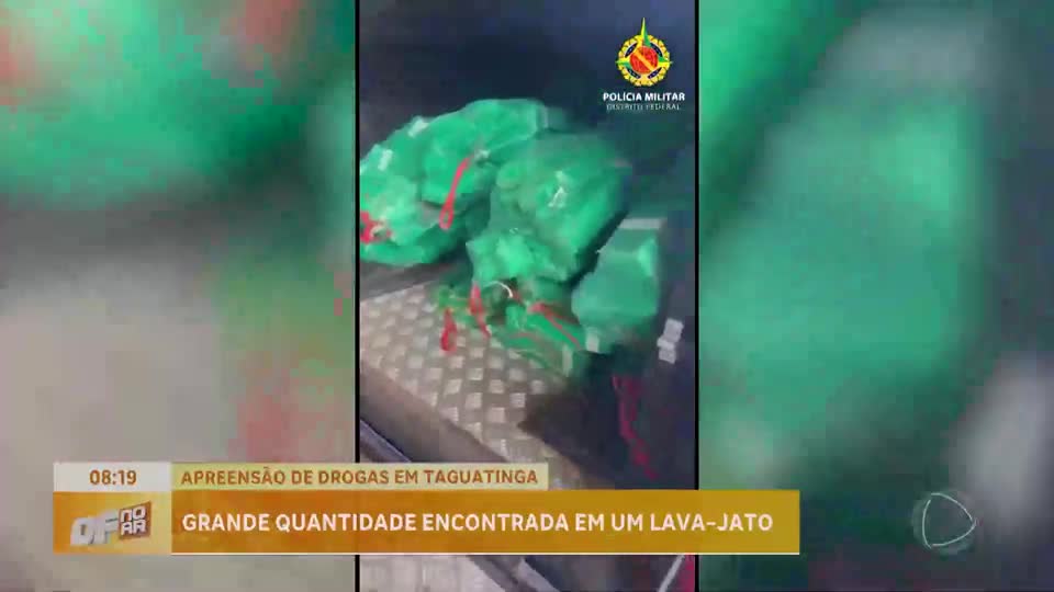 Polícia Militar apreende grande quantidade de drogas em lava-jato em Taguatinga (DF)