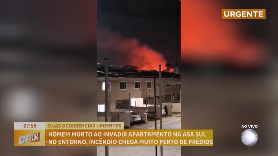 Incêndio de grandes proporçõe quase atinge prédios em Valparaíso (GO)