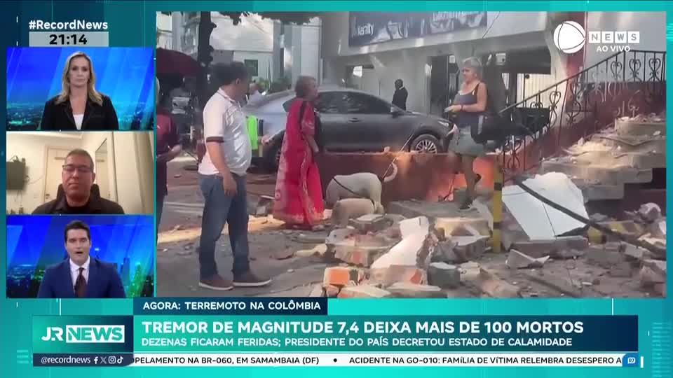 Tremor de magnitude 7,4 deixa mais de 200 mortos na Colômbia