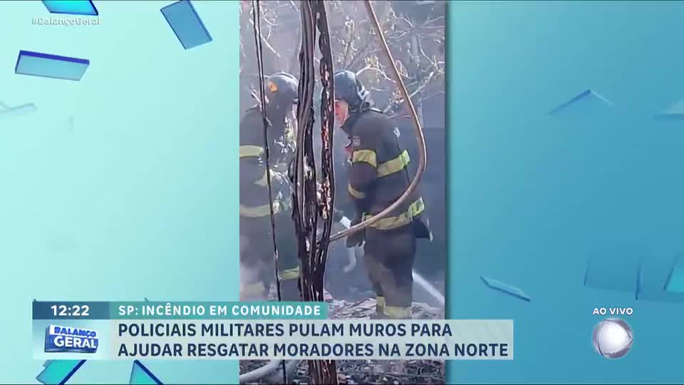 Policiais militares resgatam vítimas em incêndio durante patrulhamento na zona norte de SP