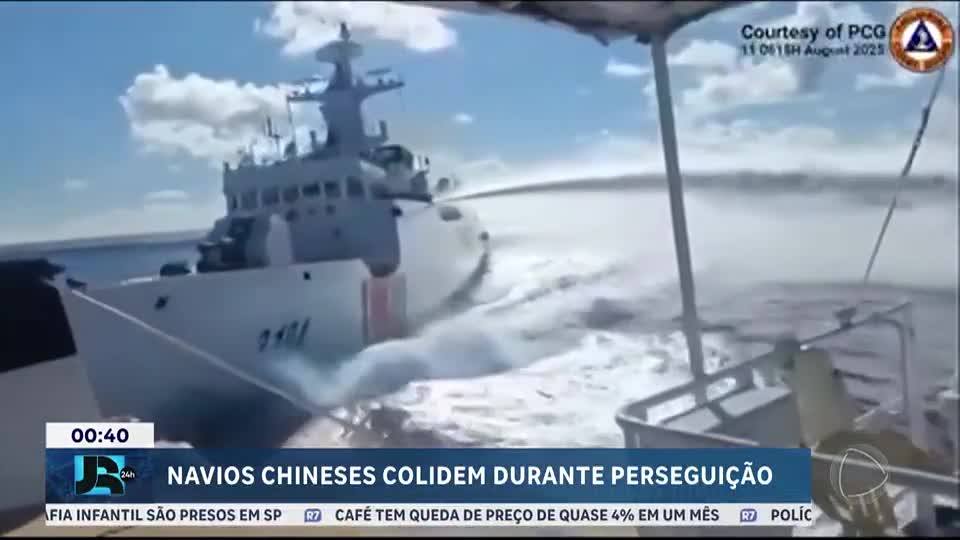 Dois navios chineses batem durante perseguição à embarcação das Filipinas