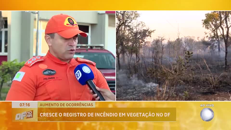 Cresce registros de incêndio em vegetação no DF
