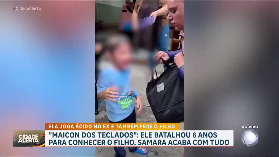 Mãe joga líquido corrosivo em pai e filho durante primeiro encontro após batalha judicial
