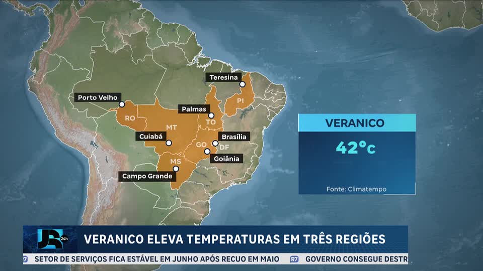 Novo veranico começa nesta quarta (12) e deve trazer calor de 42°C ao Brasil