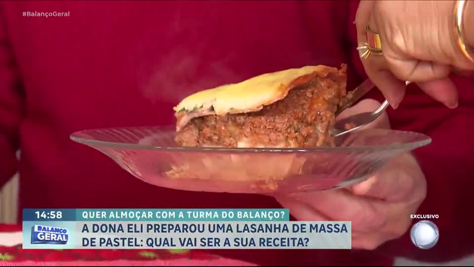 Passaia e Lombardi visitam telespectadora e experimentam lasanha feita com massa de pastel