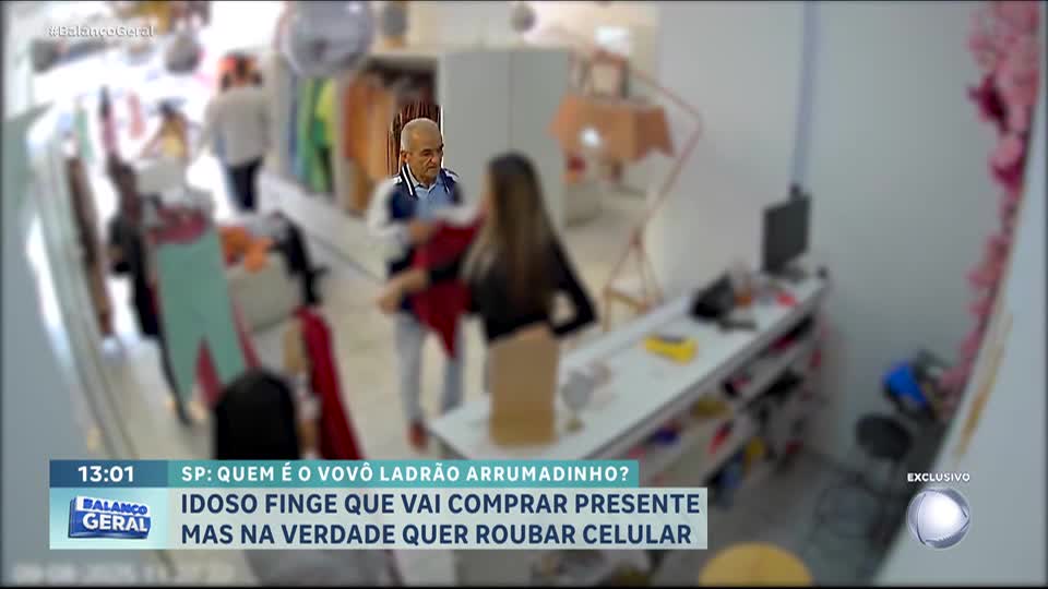 'Vovô ladrão' engana funcionários e rouba celulares em lojas de São Paulo
