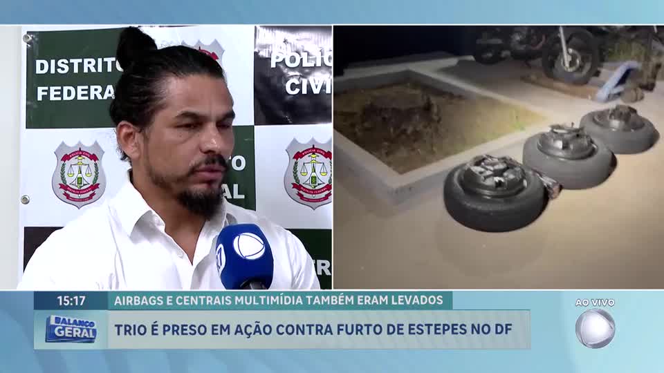 Trio é preso em ação da Polícia Civil contra furto de estepes no Distrito Federal