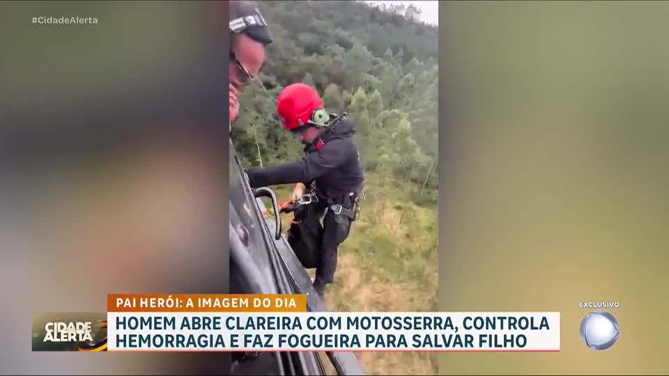 Homem improvisa torniquete, estanca sangramento e acende fogueira para salvar o próprio filho