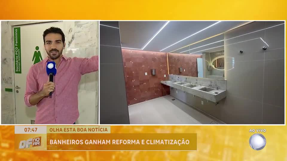 Banheiros da Rodoviária do Plano Piloto, em Brasília, ganham reforma e climatização
