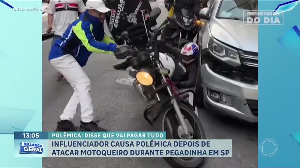Reportagem do Dia: Influenciador Danielzinho do Grau ataca motoqueiro e diz que era 'pegadinha'