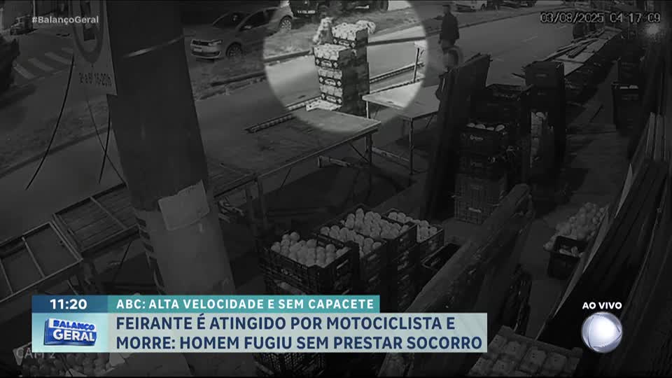 Motociclista atropela e mata feirante em Santo André (SP) e foge sem prestar socorro