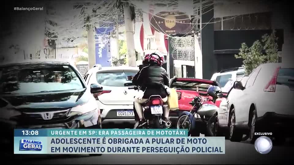 Adolescente é obrigada a pular de moto por aplicativo durante perseguição policial em Guarulhos (SP)