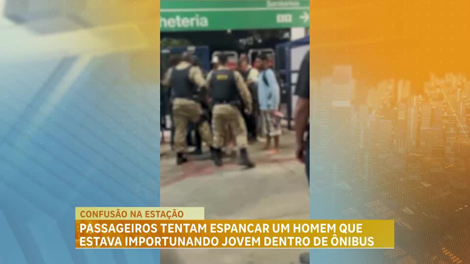 Passageiros agridem e contêm suspeito de importunação sexual em ônibus em Belo Horizonte