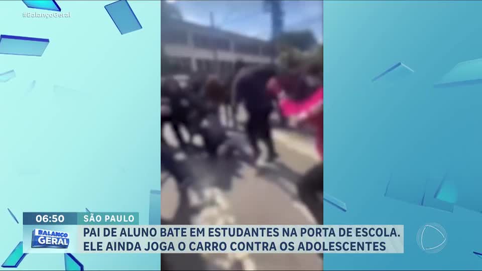 Homem troca socos com alunos de 13 a 15 anos e joga veículo contra grupo em frente à escola de SP