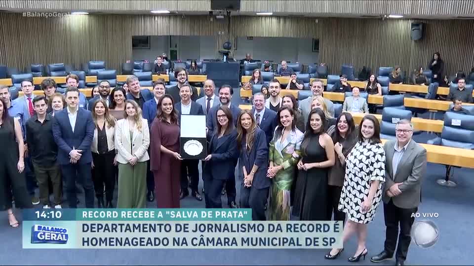 Departamento de jornalismo da RECORD é homenageado na Câmara Municipal de SP