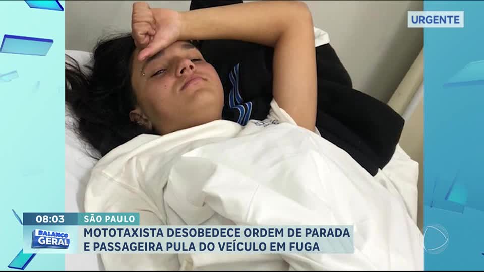 Mototaxista desobedece ordem de parada e passageira pula de veículo em fuga
