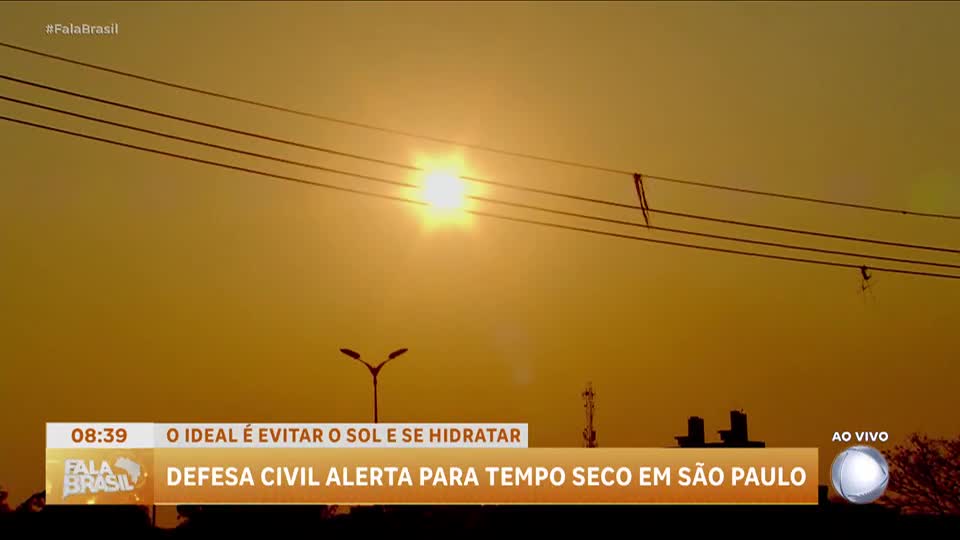 Defesa Civil alerta para tempo seco em São Paulo