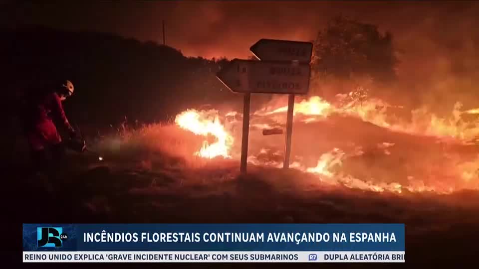 Incêndios florestais avançam pela Espanha