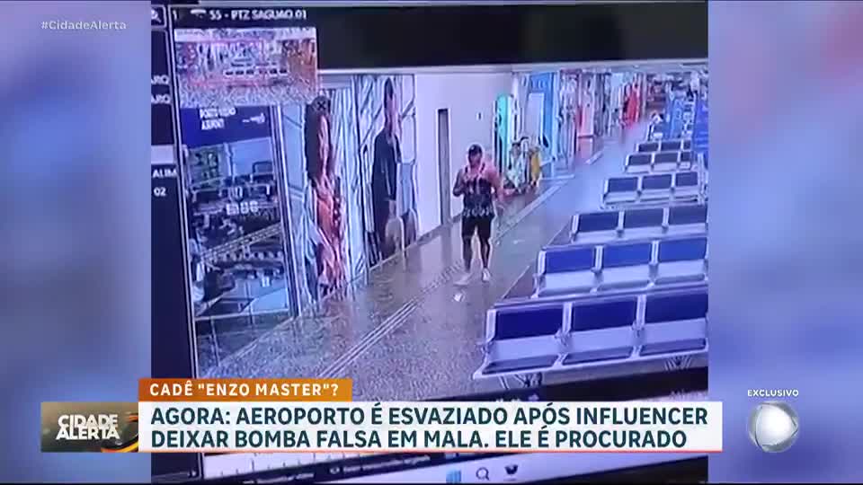 Influenciador Enzo Master é procurado por deixar falsa bomba no aeroporto de Porto Velho (RO)