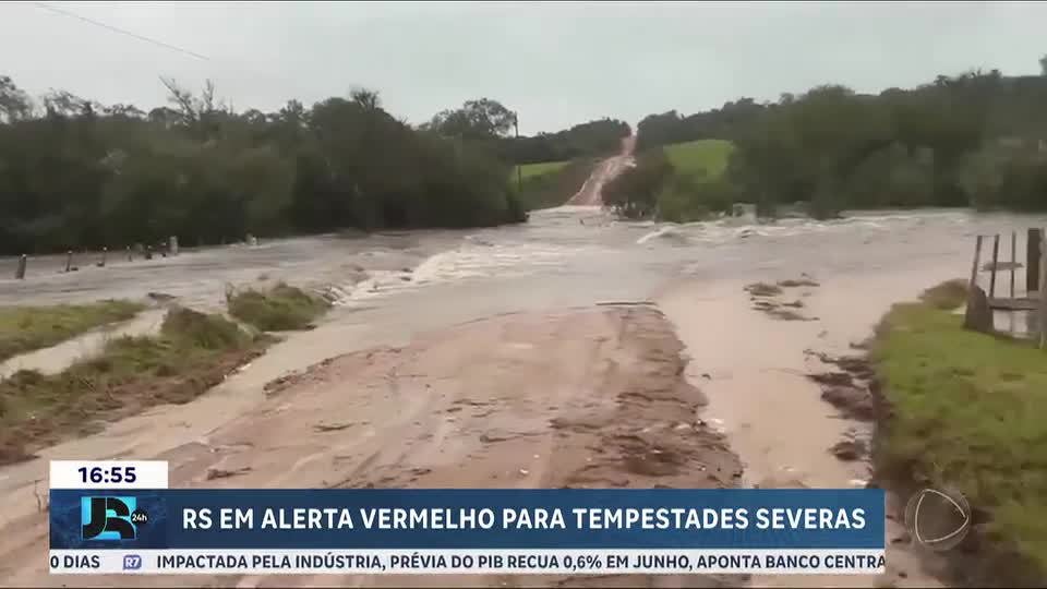 Rio Grande do Sul entra em alerta vermelho com risco de tempestades severas nos próximos dias