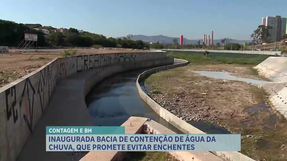 Nova bacia de contenção é inaugurada e promete reduzir enchentes em Contagem e BH