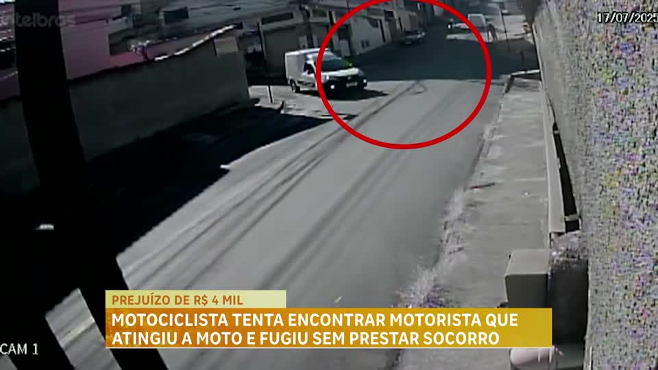 Motociclista busca motorista que causou acidente e fugiu em Contagem (MG)
