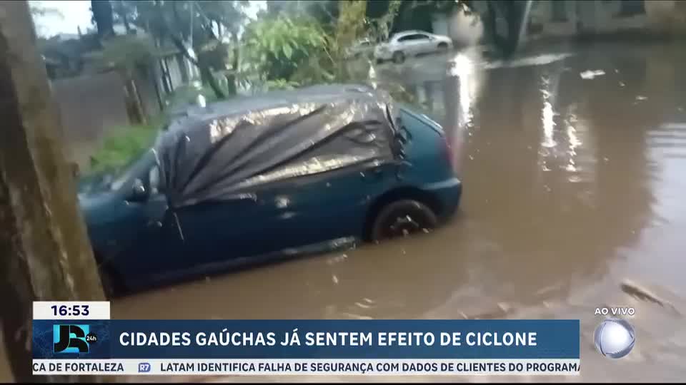 Ciclone extratropical provoca chuvas intensas e granizo no Sul do Brasil