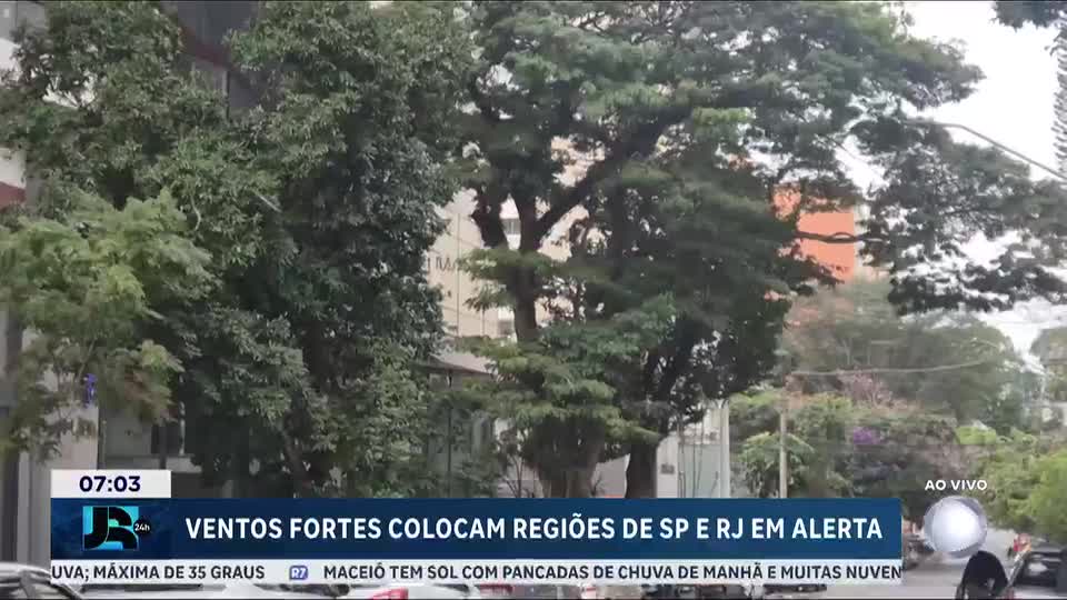 Ventos fortes colocam estados de São Paulo e Rio de Janeiro em alerta