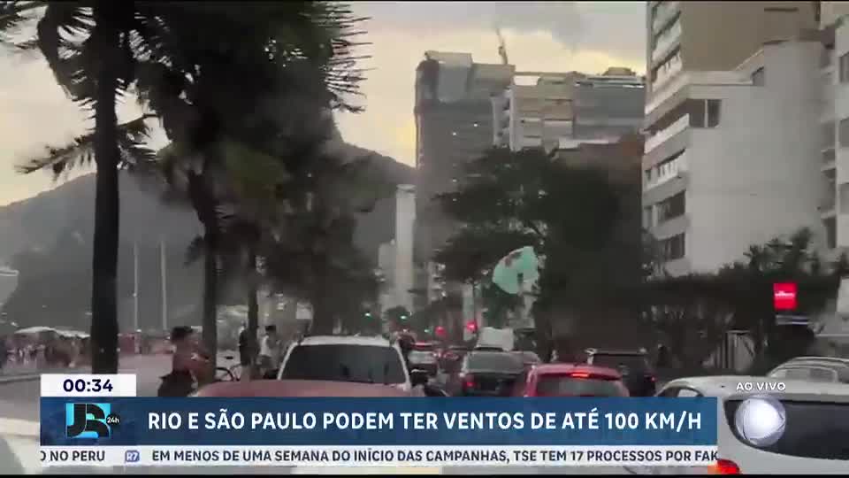 Inmet amplia avisos de vendaval e prevê rajadas de até 100 km/h no Sudeste