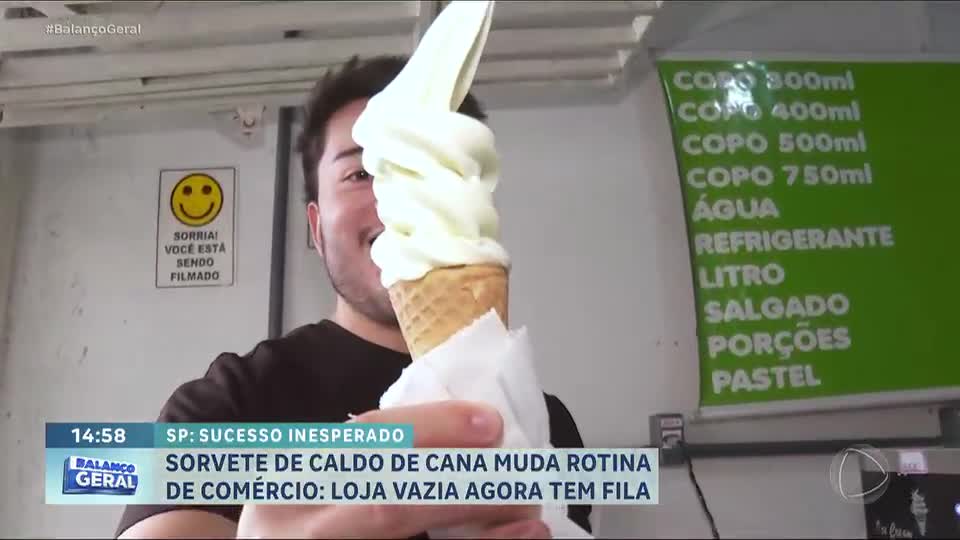 Sorvete de caldo de cana transforma pequena sorveteria em Taubaté (SP)