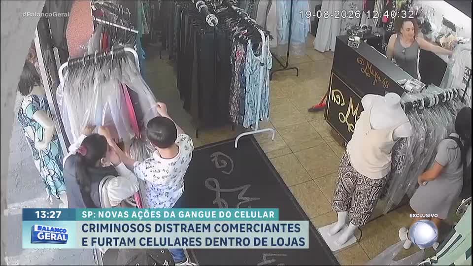 Criminosos distraem comerciantes e furtam celulares dentro de lojas em SP
