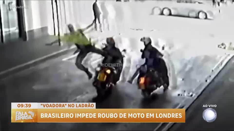 Brasileiro impede roubo de moto acertando criminoso com voadora em Londres