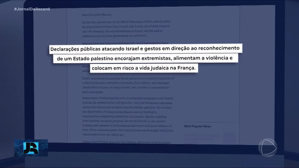 Embaixador americano afirma que a França não tem feito o suficiente para combater o antissemitismo