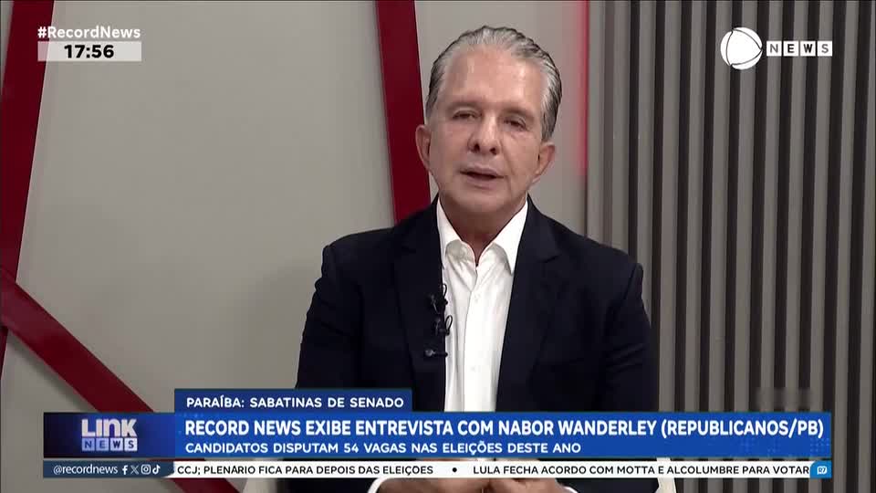 Assista à entrevista com Nabor Wanderley (Republicanos), candidato ao Senado pela Paraíba