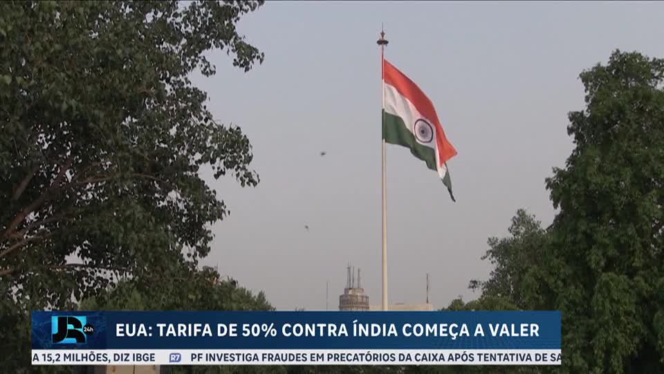 Tarifa de 50% dos Estados Unidos contra Índia começa a valer