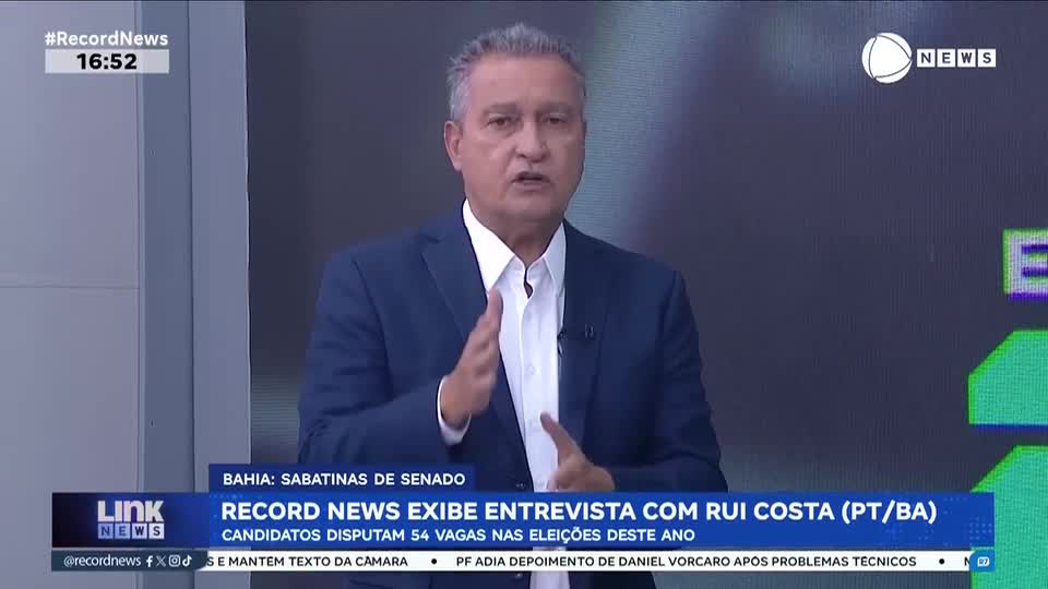 Assista à entrevista com Rui Costa (PT), candidato ao Senado pela Bahia