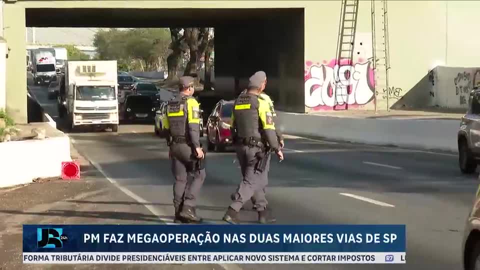 Polícia Militar realiza megaoperação nas Marginais Pinheiros e Tietê em SP