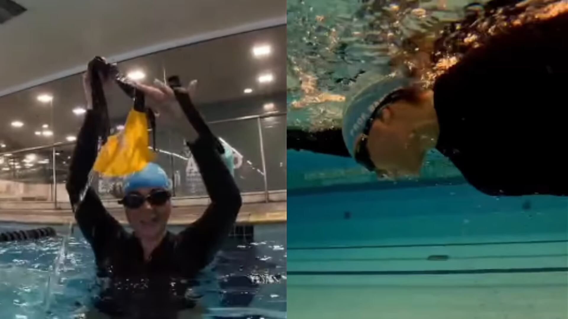 Perrengue! Paolla Oliveira descobre que nadar em mar aberto não é para qualquer um
