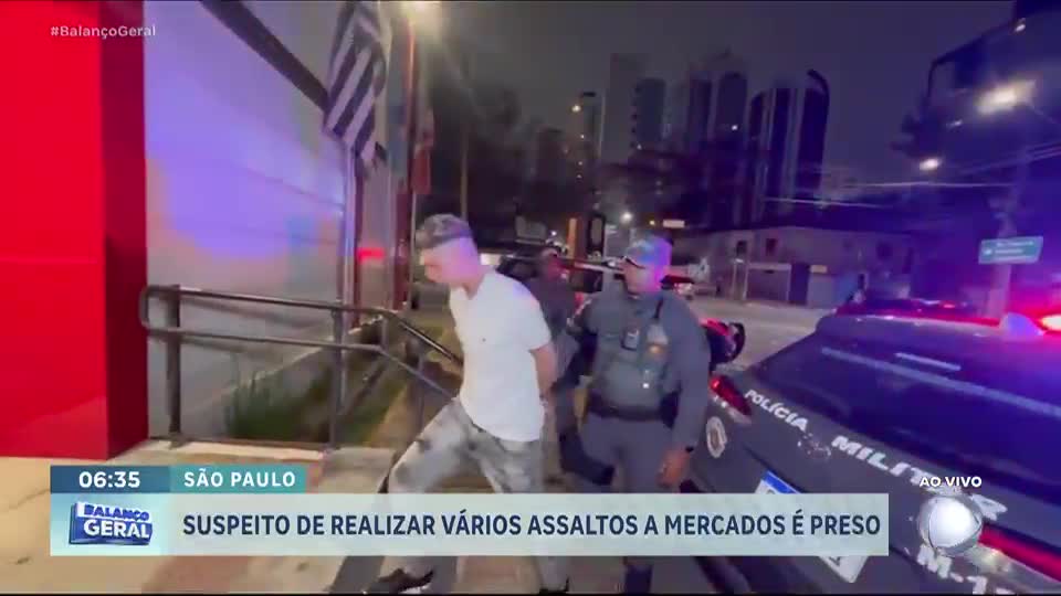 Suspeito de assaltar mercados é preso na zona sul de São Paulo