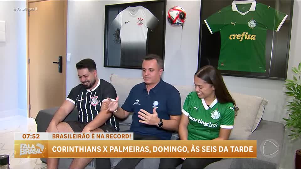 Casal formado por uma palmeirense e um corintiano brinca com rivalidade e faz sucesso nas redes