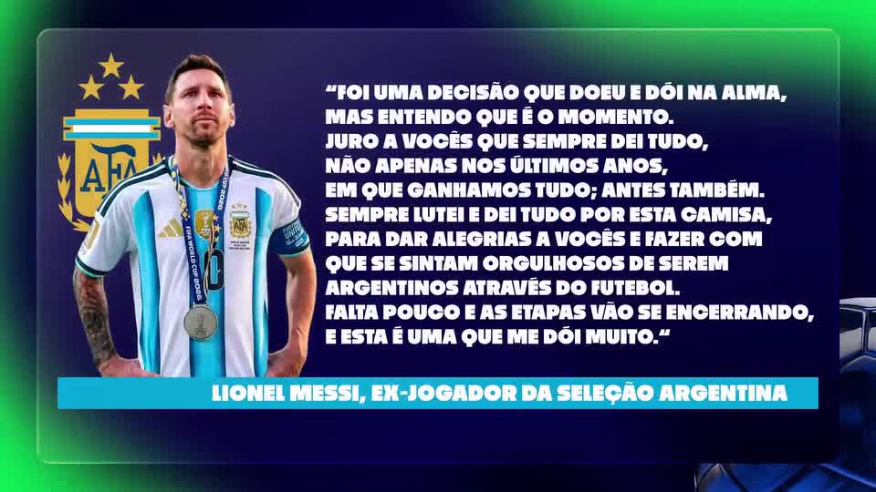Messi anuncia aposentadoria da seleção argentina