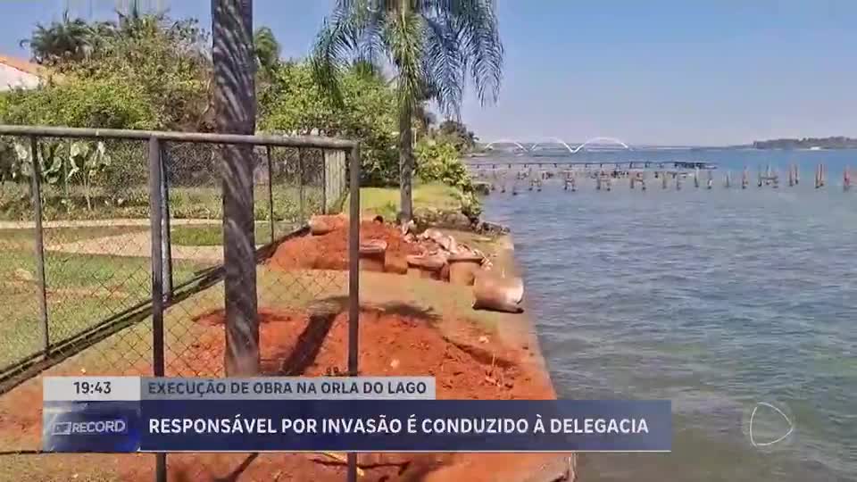 Polícia Militar Ambiental flagra obra irregular na orla do Lago Paranoá
