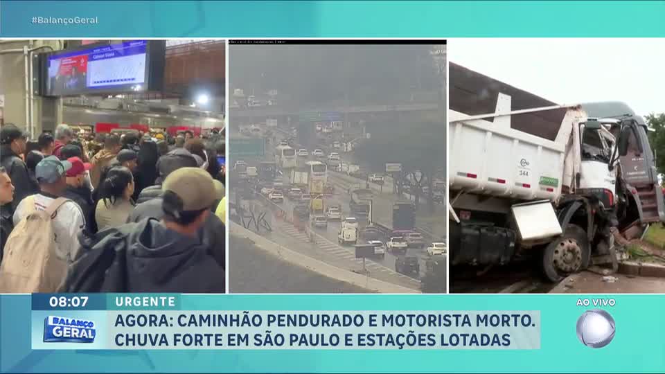 Acidente entre dois caminhões deixa um morto em Taboão da Serra, na Grande São Paulo