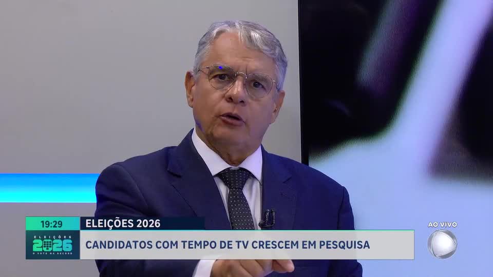 Eleições 2026: candidatos com tempo de TV crescem em pesquisa eleitoral