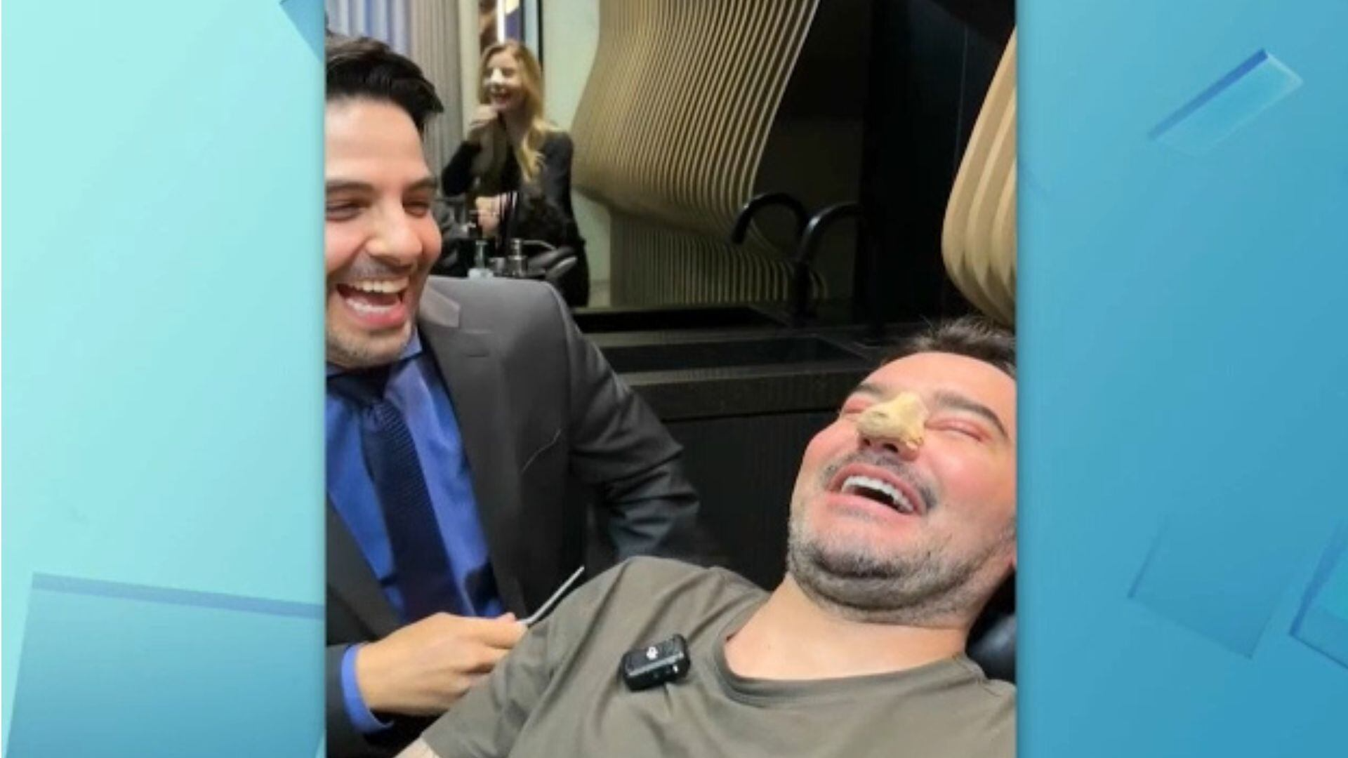 Veja o antes e depois da rinoplastia de Fernando Zor e da namorada