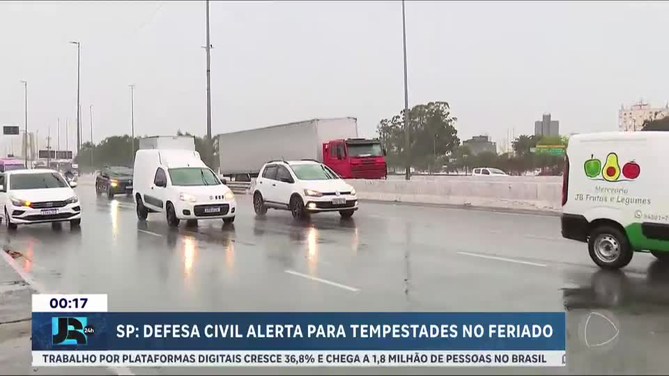 Defesa Civil alerta para chuva forte em São Paulo durante feriado de 7 de setembro