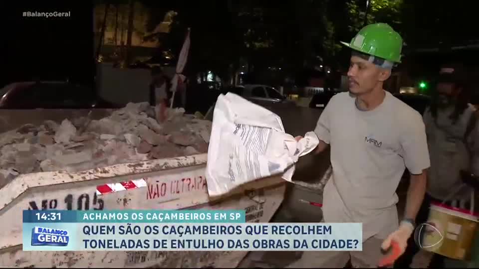 Conheça os caçambeiros que recolhem toneladas de entulho das obras de São Paulo